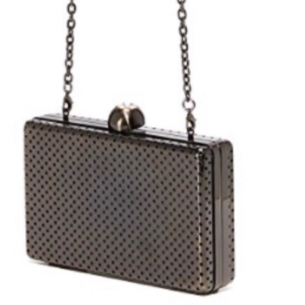 Inge Christoper gunmetal box clutch